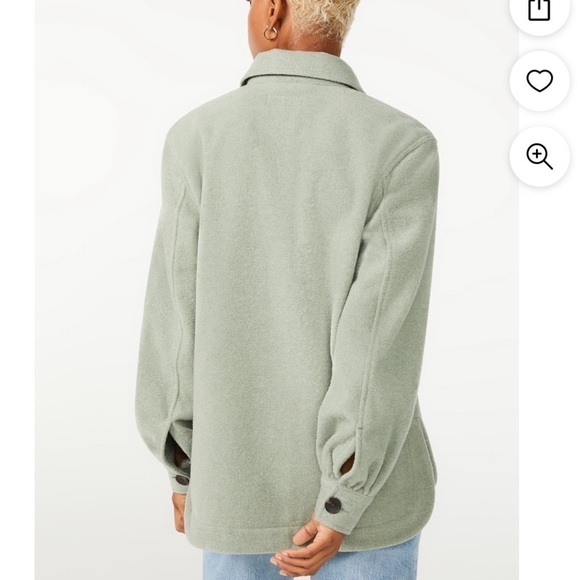 FREE ASSEMBLY SOFT WOOL BLEND SAGE GREEN SHACKET SIZE XL EUC - Picture 14 of 14